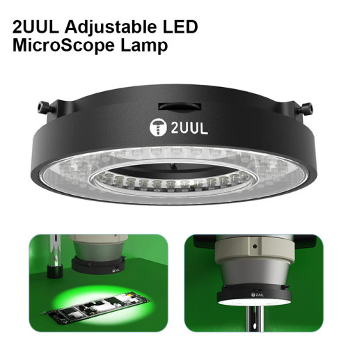 2UUL MS98 Adjustable LED Microscope Lamp  Black Ring Light Illuminator for Phone Maintenance USB Brightness Repair Lamp
