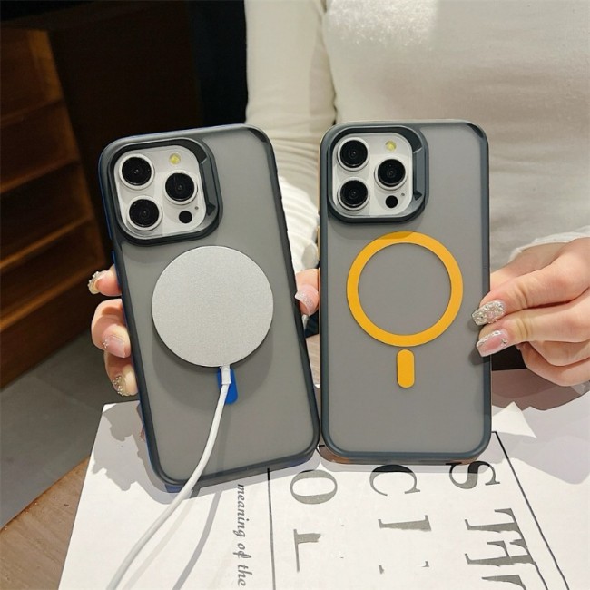 Two-color Shield Magnetic Transparent Phone Case For iPhone 17 Air  16 15 14 Plus 13 12 11 Pro Max Anti-drop Clear Matte Protective Cover
