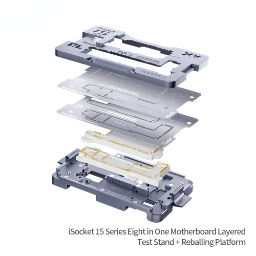 QIANLI iSocket for iPhone 15 Series 8-in-1 Eight in One Motherboard LayeredTest Stand + Reballing Platform