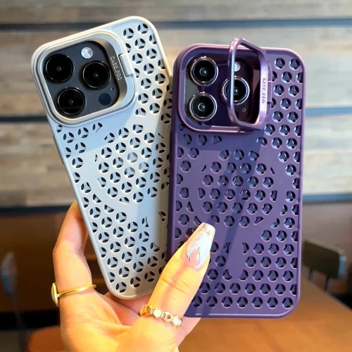 Luxury Magsafe Soft Dissipate Heat Phone Case For iPhone 11 12 13 14 15 Pro Max Plus Magnetic Bracket Lens Protection Cover