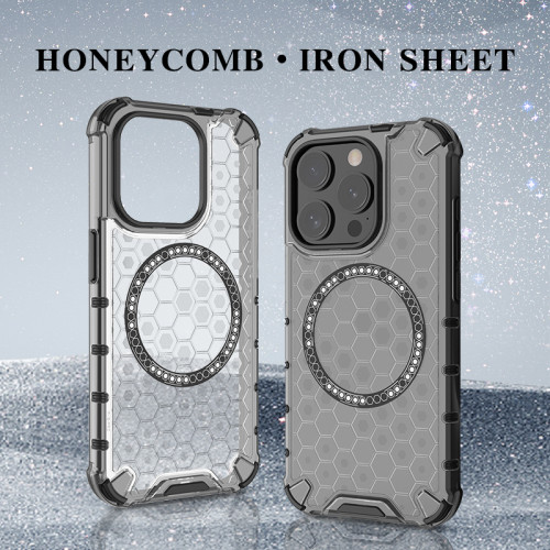 Wireless Charging Magnetic Case For iPhone 11 12 13 13 14 15 Pro Max Plus 2in1 Honeycomb Hybrid Rubber Candy Cover