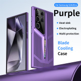 Blade Cooling Matte Phone Case for Samsung Galaxy S24 Ultra S23 S22 Plus Heat Dissipated Electroplated Solid Color Cover Funda