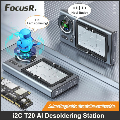 i2c T20 AI intelligent desoldering station preheating station For iPhone X-14Pro Max motherboard layered desoldering repair tool
