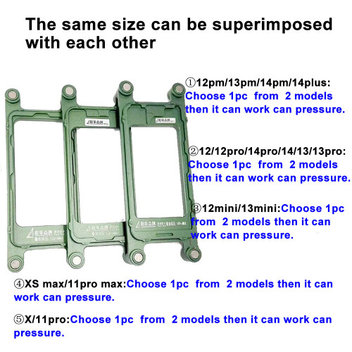 Magnet Superimposed Pressure Clamping Mold for iPhone 11 XS 14 13 12 15Pro pro Max Screen Frame Bezel Holding Mould Repair Tools