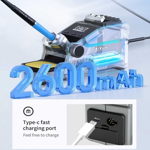 JCID Aixun T380 Professional Electronic Welding Station 80W Supports T115 T210 Handle Built-in With 2600mAh Rechargeable Battery