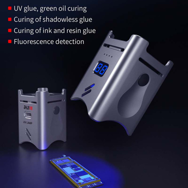 Aixun UV Curing Lamp With Built-in Battery Cool Down Fans BGA Motherboard LCD Screen Green Oil Curing Lamp Support Type-C Charge