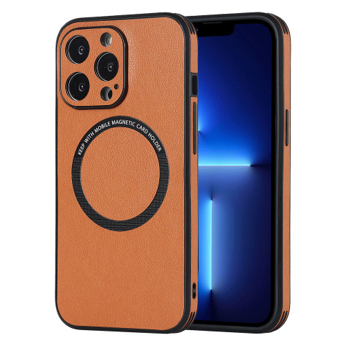 Magnetic Case For iPhone 15 14 13 12 11 Pro Max Plus Mini Magsafe Luxury Leather Texture Square Frame Silicone Bumper Shockproof