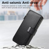 For iPhone  17 Air 16 15 14 13 12 11 XS Max XR 8 7 6 Plus Wallet Case, Zipper Storage Design, Detachable Magnetic Flip Folio Cover