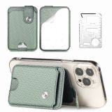 Leather Mobile Phone Card Bag Adhesive Back Sticker Universal Phone Stand Holder with Outdoor Tool Multifunctional