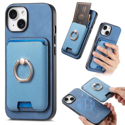 Magnetic Magsafe Wallet Case with Card Holder for IPhone 15 14 13 12 11 Pro Max XS XR 7 8 Plus Ring Holder PU Leather Cover