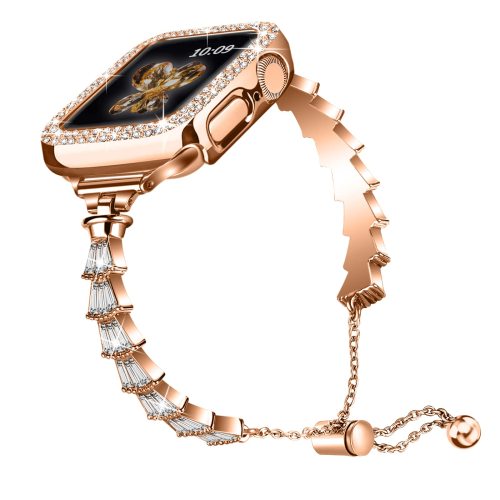 Compatible with Apple Watch Band Bling Diamond Rhinestone Wristband Jewelry Strap Metal iWatch bands Series 8 7 6 5 4 3 2 1 SE