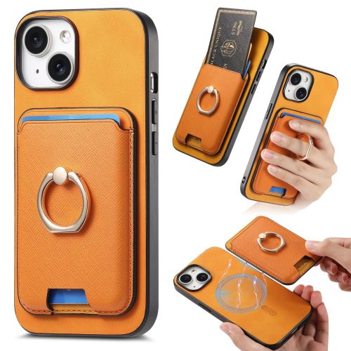 Magnetic Magsafe Wallet Case with Card Holder for IPhone 15 14 13 12 11 Pro Max XS XR 7 8 Plus Ring Holder PU Leather Cover