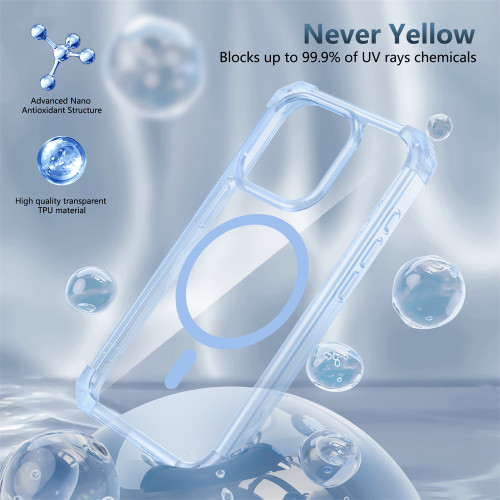Luxury For Magsafe Wireless Charge Shockproof Armor Clear Phone Case For iPhone 16 15 14 13 12 11 Pro Max Magnetic Clear Hard Cover