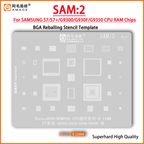 Amaoe SAM1-17 BGA Stencil Reballing For SAMSUNG S7/S7/S6/S8/S9/S10/S20/S21/S22 Ultra Note 10/9/8/6/5 A10 A20 A30 A40 A50 A60 A70