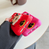 3D Bowknot Minnie Hold Face Grip Tok Holder Soft Phone Case for iPhone 11 12 Pro 13 14 15 Pro Max 13Pro 15 Cartoon Silicon Cover