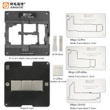 Amaoe Main Board Middle Frame BGA Reballing Stencil Platform For iPhone 12/13/14/15 Series Middle Layer Planting Tin Template