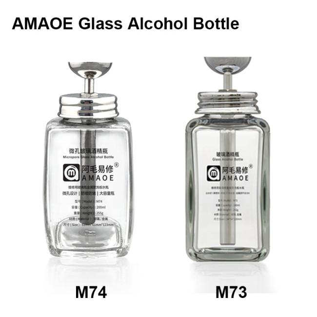 AMAOE M73 M74 180ML 200ML Glass Alcohol Bottle for Mobile Phone Repair Washboard Water Bottle Liquid Glass Bottle