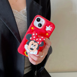 3D Bowknot Minnie Hold Face Grip Tok Holder Soft Phone Case for iPhone 11 12 Pro 13 14 15 Pro Max 13Pro 15 Cartoon Silicon Cover