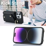 Lanyard Leather Zip Wallet Card Phone Case for iPhone  17 Air 16 15 Pro Max 14 Plus 13 Mini 12 11 X XR XS SE 2022 8 7 Ring Flip Stand Cover