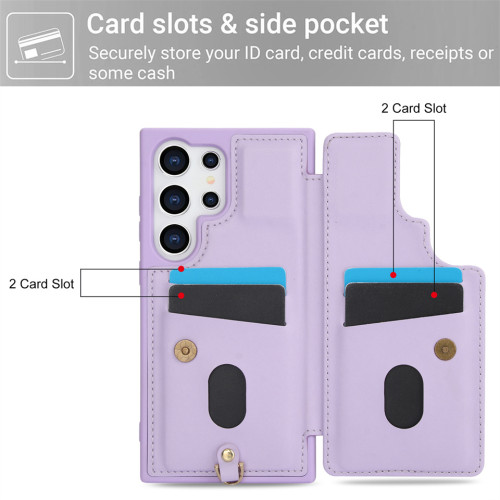 Crossbody Wrist Strap Flower Cover Case for Samsung Galaxy S24 S22 Ultra Plus S23 FE A15 A35 A55 A14 A54 A34 Card Holder Bag