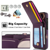 Luxury Ring PU Leather Wallet Card Phone Case for iPhone 17 Air 16  15 Pro Max 14 Plus 13 Mini 12 11 X XS XR SE 2022 8 7 Flip Satnd Cover