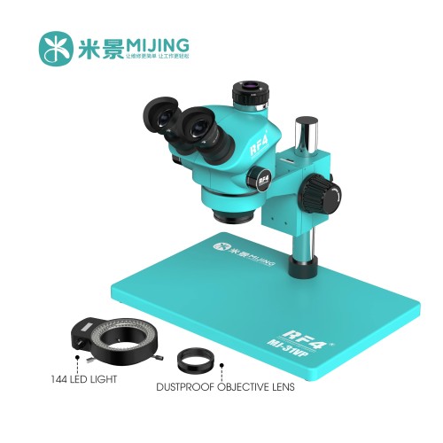 Mijing MJ-31VP Trinocular Microscope Metal Gear Continuous Zoom 7-50x Locking Knob Accurately Lock Magnification Repair Tool