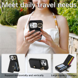 Luxury Ring PU Leather Wallet Card Phone Case for iPhone 17 Air 16  15 Pro Max 14 Plus 13 Mini 12 11 X XS XR SE 2022 8 7 Flip Satnd Cover