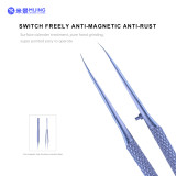 Mijing Anti-magnetic and anti-rust precision titanium alloy tweezers  pointed elbow Tweezers For Picking Tools Anti-slip