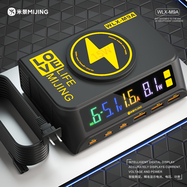 【NEW】Mijing WLX-M9A Desktop Wireless Charger Suitable for Multi-device Wired/wireless Charging Repair Charging Workbench