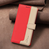 For Galaxy S24+ Color Block Phone Case for Samsung Galaxy S24 S23+ S22+ Ultra S23 FE S22Plus Leather Flip Case Card Pocket Funda