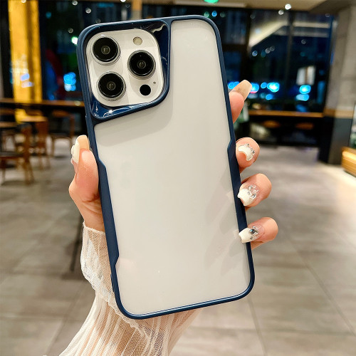 Luxury transparent shockproof silicone phone case for iPhone 15 14 13 12 11 Pro Max Titanium gray full anti-slip hard back cover