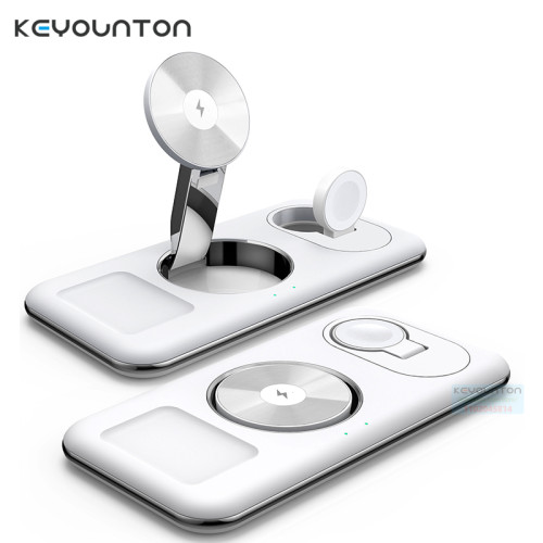 3 in 1 Portable Wireless Charger Stand Dock For Apple Watch 8 7 AirPods iPhone 15 14 Plus 13 12 Foldable Fast Charging Station