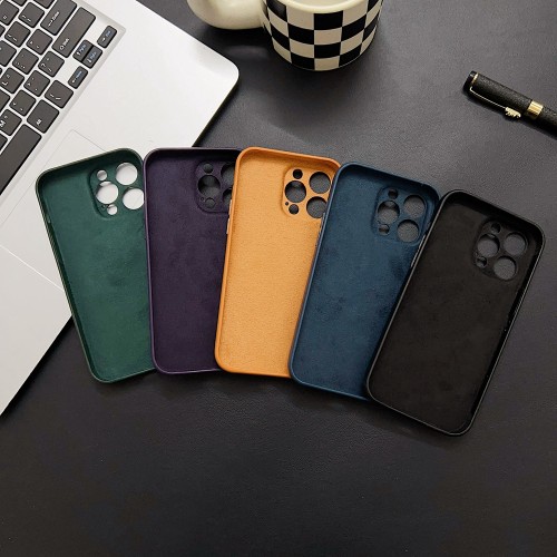 Support for Magsafe Charging Leather Case For iPhone 15 14 13 12 Pro Max 15 Plus Camera Protection Microfiber Lining Cover