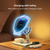 3 in 1 Portable Wireless Charger Stand Dock For Apple Watch 8 7 AirPods iPhone 15 14 Plus 13 12 Foldable Fast Charging Station