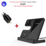15W Wireless Charger 3 in 1 Station for Samsung S23 S22 iPhone 15 14 13 Fast Wireless Charging for Galaxy Watch 4 3 2 EarBuds 2