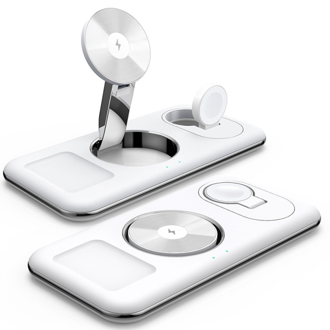 3 in 1 Portable Wireless Charger Stand Dock For Apple Watch 8 7 AirPods iPhone 15 14 Plus 13 12 Foldable Fast Charging Station