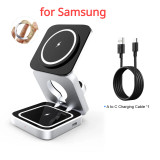 Foldable 3 in 1 Magnetic Travel Wireless Charging Station for IPhone 15,14,for AirPods 3/2 iWatch 9 8 7 for Samsung Galaxy S23