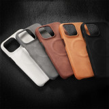 Magnetic Phone Case For iPhone  17 Air 16 15 14 Plus 13 12 Pro Max For Magsafe Shockproof Retro Business PU Leather Protective Back Cover
