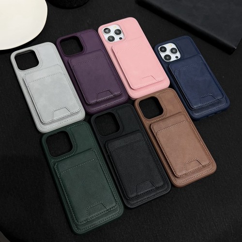 2 in 1 Combo Magnetic Adsorption Card Pocket Cover Case For iPhone 15 14 13 12 11 Pro Max Support Magsafe Wireless Charging Capa
