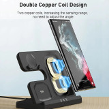 15W Wireless Charger 3 in 1 Station for Samsung S23 S22 iPhone 15 14 13 Fast Wireless Charging for Galaxy Watch 4 3 2 EarBuds 2