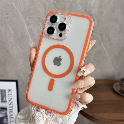 Transparent Air Cushion Shockproof Magnetic Phone Case For iPhone 15 14 13 12 Pro Max 11 For Magsafe Wireless Charge Back Cover
