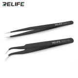 Relife RL ESD 11 15 Precision Black Antistatic Tweezers Straight Curved Non-magnetic Stainless Steel Forceps Repair Tools