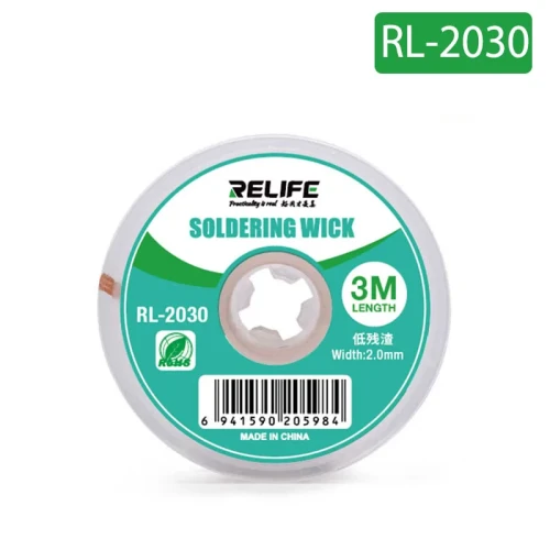 RELIFE RL-2030 Desoldering Wick 3M With Braided Copper Wire For Cleaning PCB Boards Solder Paste Tin Removal