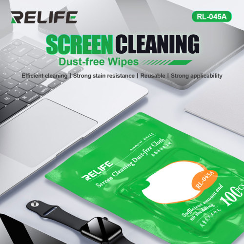 RELIFE RL-045A 100PCS LCD Screen Cleaning Dust-free Wipes For Removing Stains On Glasses Watches Mobile Phones Cameras Tablet