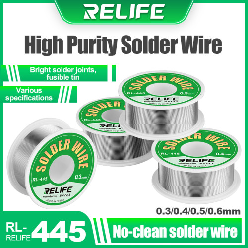 RELIFE RL-445 0.3/0.4/0.5/0.6mm High Purity Solder Wire Rosin Core Tin Wire Various Electronic Soldering Welding Weights 25g