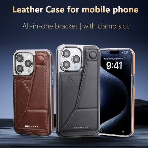 All in One Bracket Leather Case for iPhone 15 Pro Max 14 Pro 13 12 Magnetic Buckle Card Slot Foldable Stand Holder Back Cover