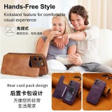High-end Cowhide Leather Case for iPhone 14 Pro Max 15 Pro 14 Plus 13 12 11 Camera Lens Protective Card Slot Holder Flip Cover