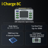 MECHANIC iCharge 8A 8C USB Fast Charger 8-port Fast Charge Multi-port Smart Digital Display for IP Android Phone Repair