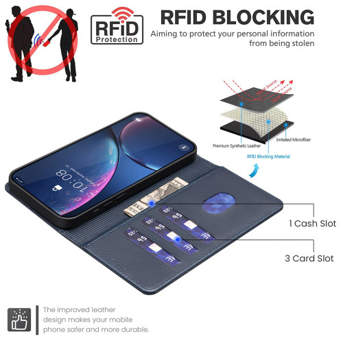 Business Cards Solt Wallet Flip Litchi Leather Case For Samsung Galaxy S24 Ultra S23 Plus S22 S21 A55 A15 A25 A35 RFID Bag Cover
