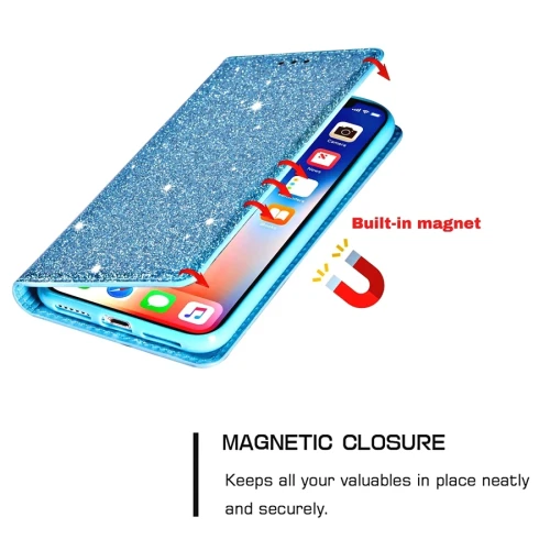 Bling Glitter Wallet Flip Leather Case For Samsung Galaxy S24 Ultra S23 Plus S22 S21 S20 FE A05s A14 A15 A24 A25 A35 A53 A54 A55